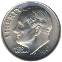 2007-D Roosevelt Dime